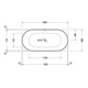 Duravit Baignoire DuraKanto 170x80x59 cm, ovale, autoportante, blanc mat-2