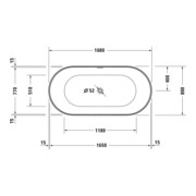 Duravit Baignoire DuraKanto 170x80x59 cm, ovale, autoportante, blanc mat-2