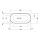 Duravit Baignoire DuraKanto 170x80x59 cm, ovale, autoportante, blanc mat