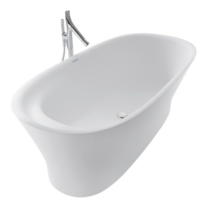 Duravit Baignoire ovale Cape Cod 185,5x88,5x48,5 cm, îlot, 2 trop-pleins, blanc