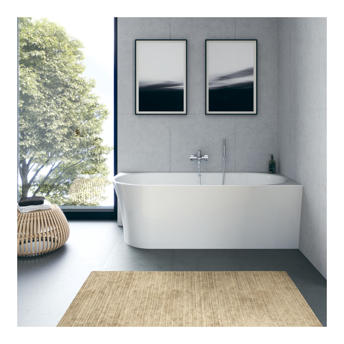 Duravit Baignoire ovale DuraSenja 150x75x58,5 cm, blanche, angle droite, RS 2, avec FG+AÜL