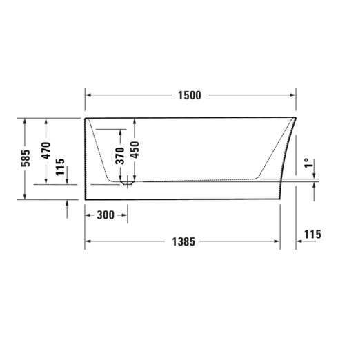 Duravit Baignoire ovale DuraSenja 150x75x58,5 cm, blanche, angle gauche, RS 2, avec FG+AÜL