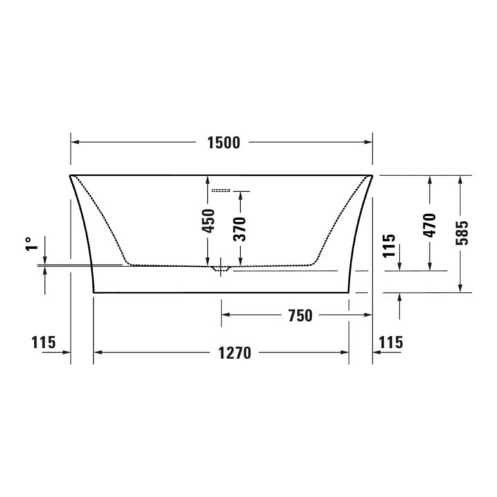 Duravit Baignoire ovale DuraSenja 150x75x58,5 cm, blanche, îlot, RS 2, m FG+AÜL