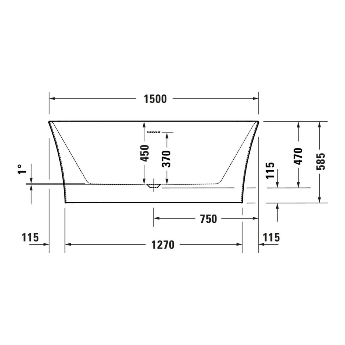 Duravit Baignoire ovale DuraSenja 150x75x58,5 cm, blanche, préinstallée, RS 2, avec FG+AÜL