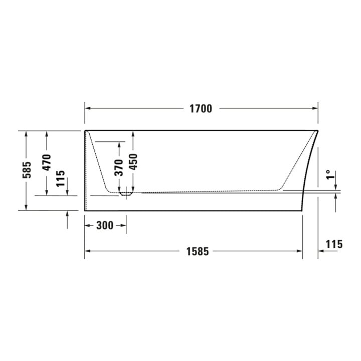 Duravit Baignoire ovale DuraSenja 170x80x58,5 cm, blanc, angle gauche, RS 2, avec FG+AÜL
