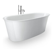 Duravit Baignoire ovale White Tulip 160x80x48 cm, îlot, 2 trop-pleins, blanc-4