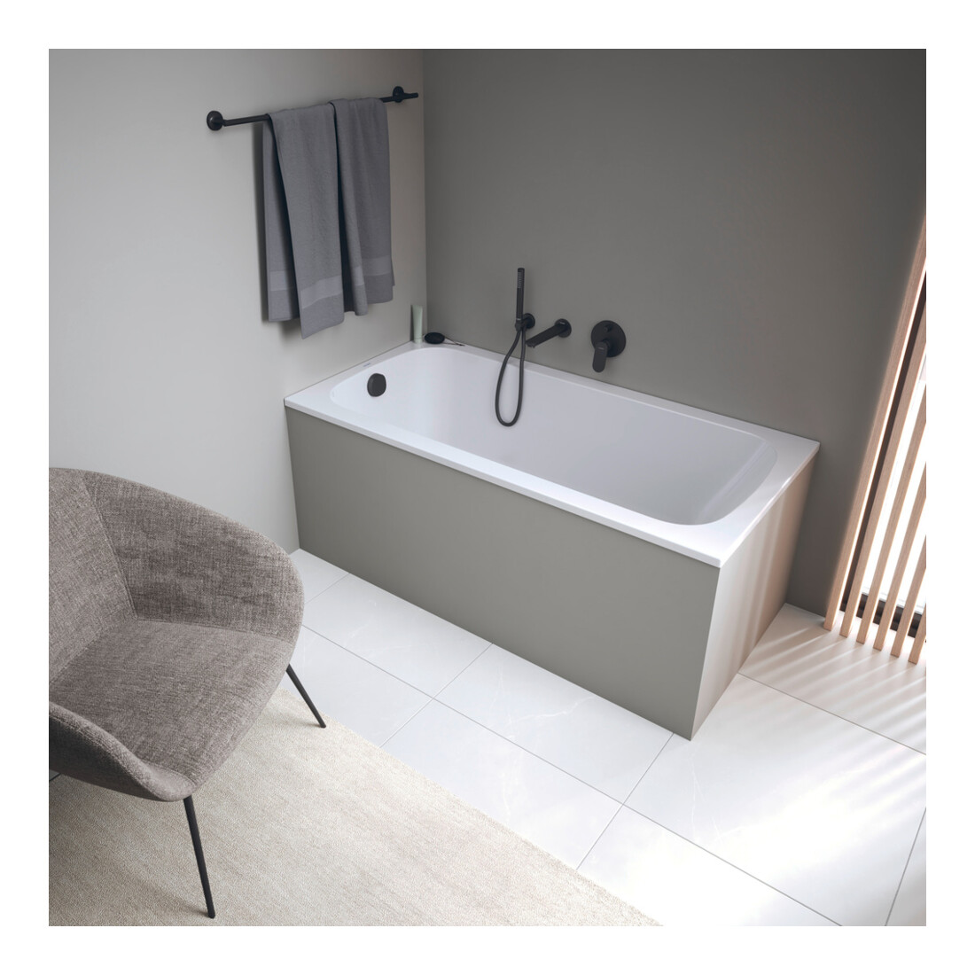 Duravit Baignoire Qatego 150x75 cm, version EB, 1 RS, blanc