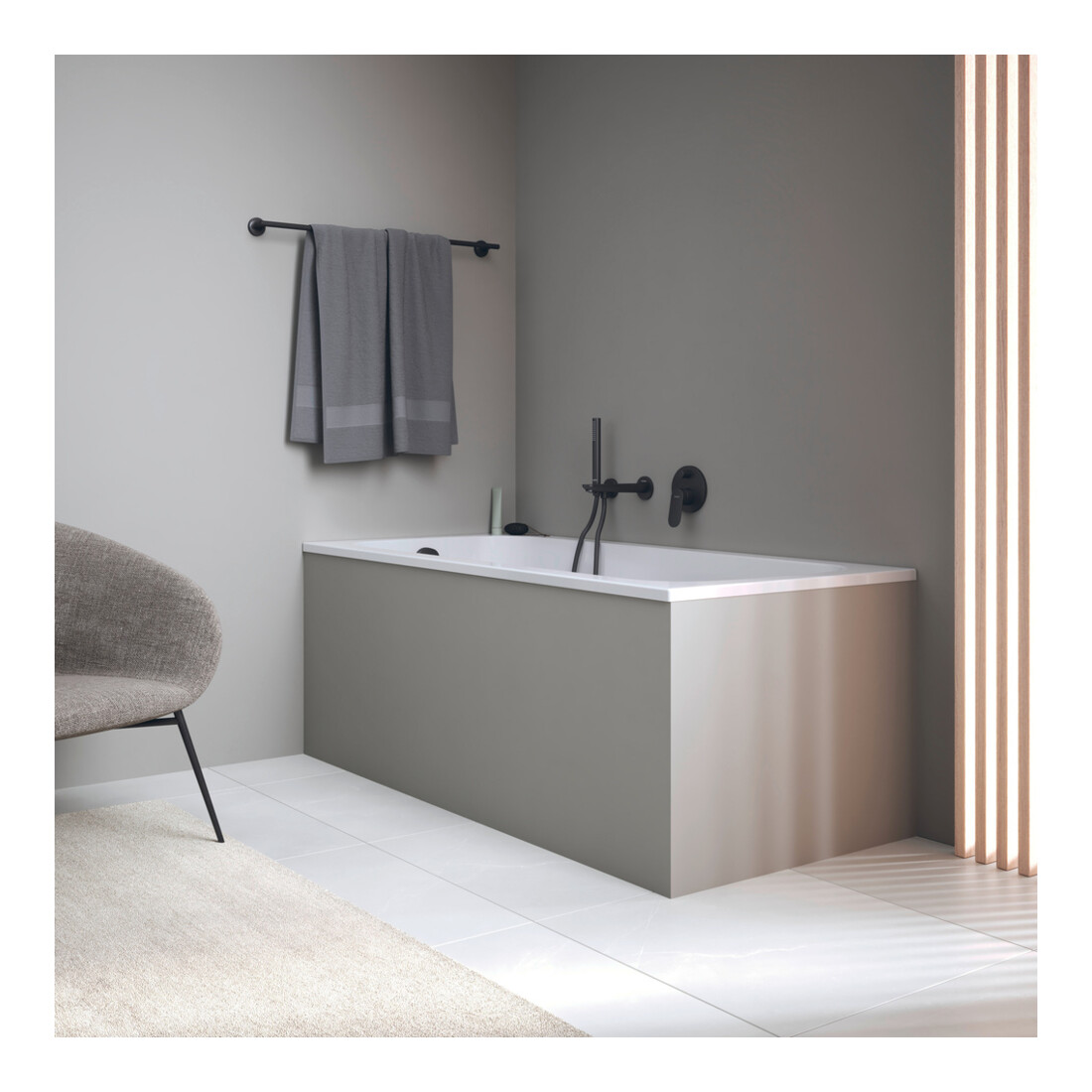 Duravit Baignoire Qatego 150x75 cm, version EB, 1 RS, blanc
