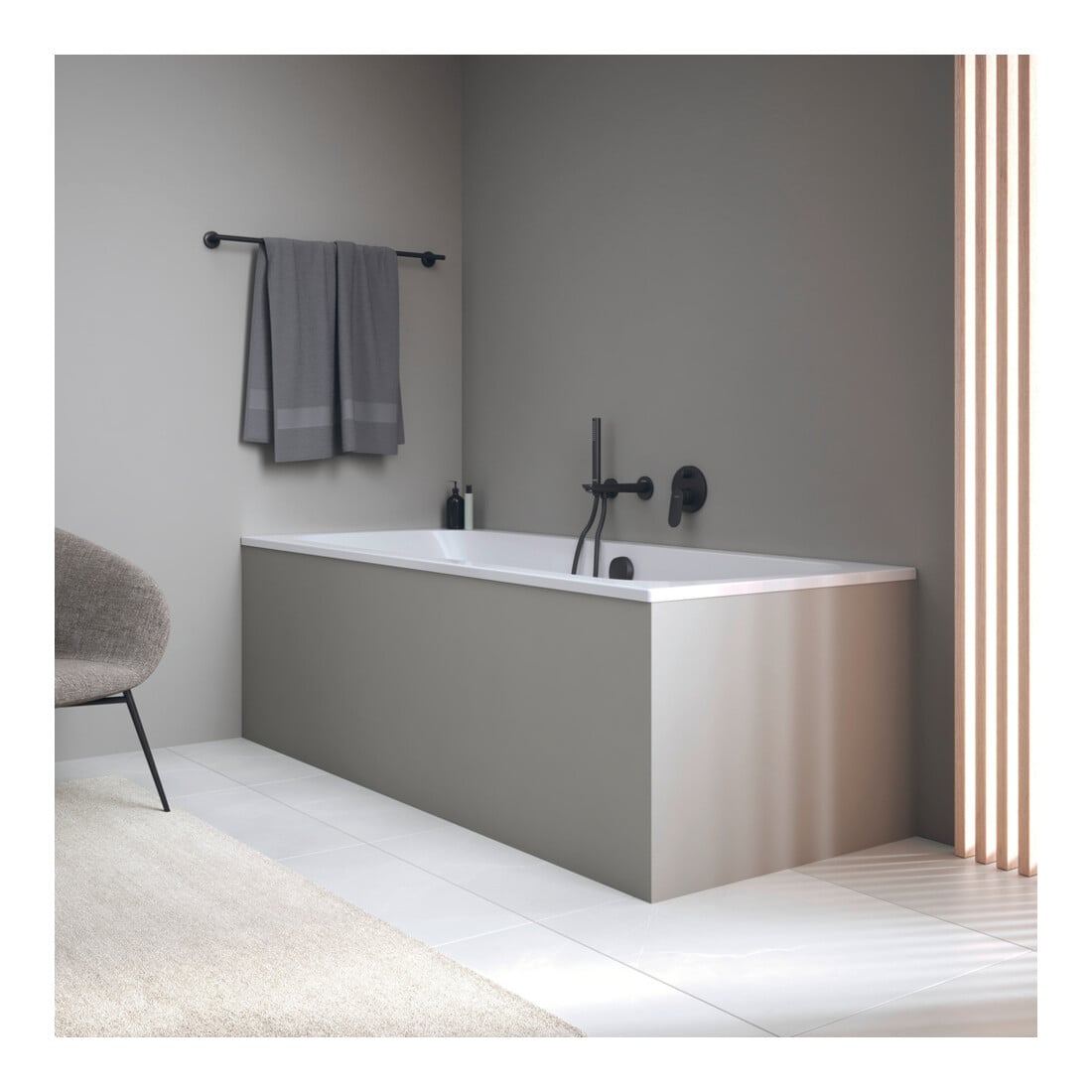 Duravit Baignoire Qatego 180x80 cm, version EB, 2 RS, blanc