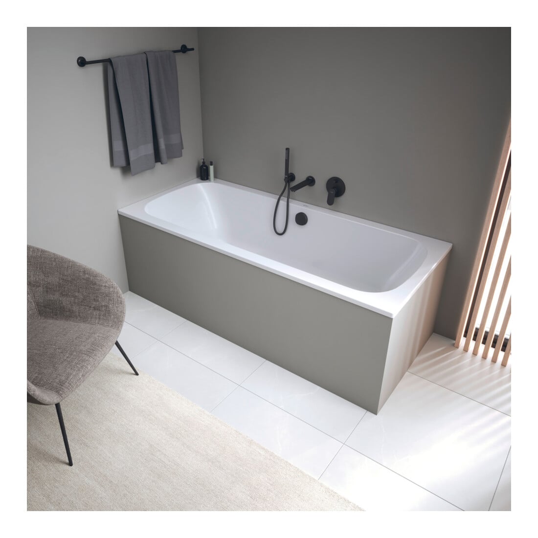 Duravit Baignoire Qatego 180x80 cm, version EB, 2 RS, blanc