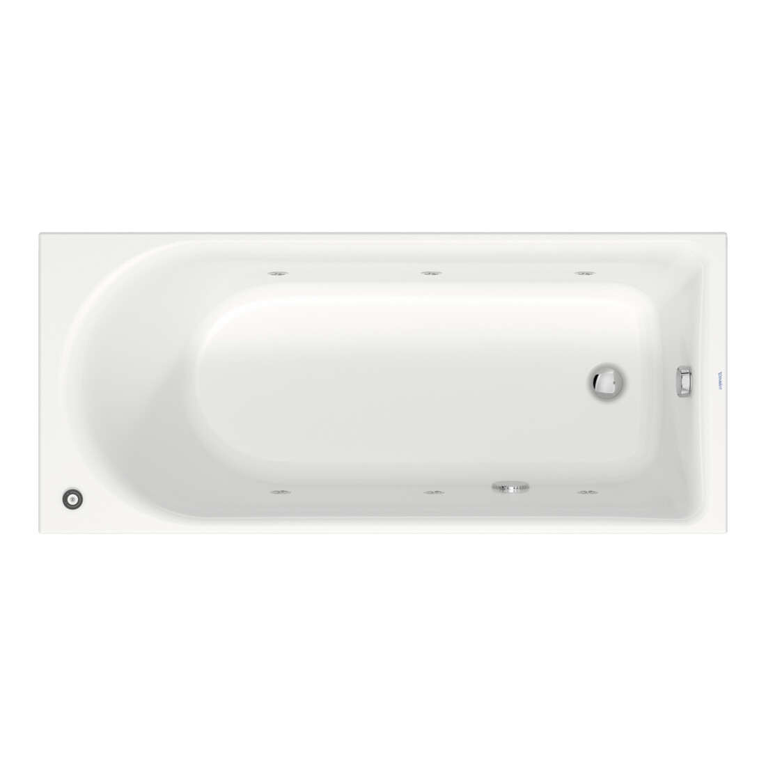 Duravit Baignoire rectangulaire à remous D-Neo 160x70 cm, version EB, 1 RS, blanc
