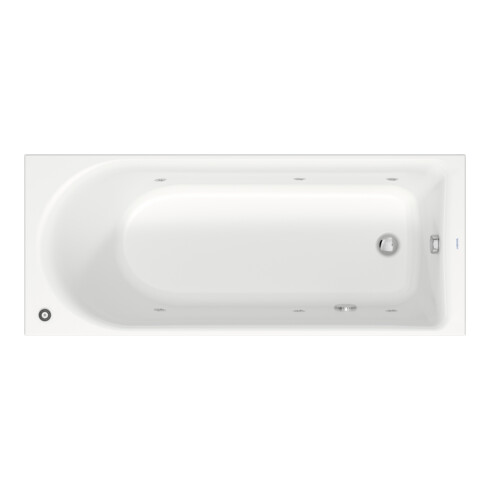 Duravit Baignoire rectangulaire à remous D-Neo 170x70 cm, version EB, 1 RS, blanc