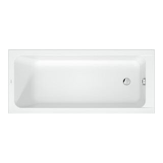 Duravit Baignoire rectangulaire D-Code 160x70x45 cm, vidage au pied, 1 trop-plein, blanc