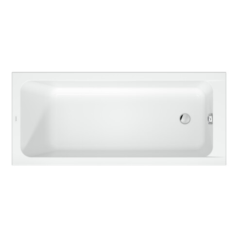Duravit Baignoire rectangulaire D-Code 160x70x45 cm, vidage au pied, 1 trop-plein, blanc