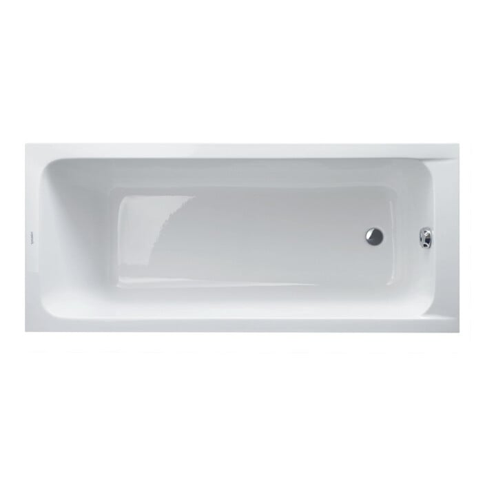 Duravit Baignoire rectangulaire D-Code 170x70x42 cm, vidage au pied, 1 trop-plein, blanc
