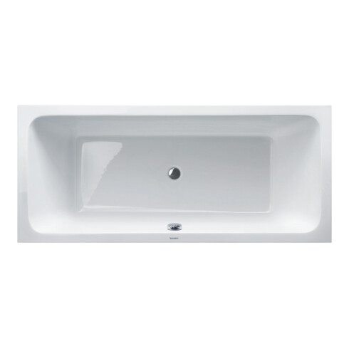 Duravit Baignoire rectangulaire D-Code 180x80x42 cm, vidage central, 2 trop-pleins, blanc