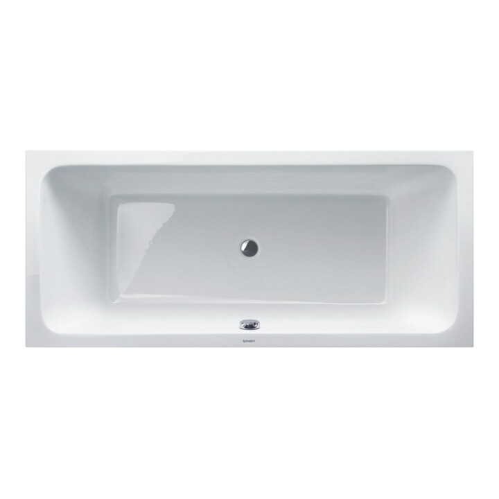 Duravit Baignoire rectangulaire D-Code 180x80x42 cm, vidage central, 2 trop-pleins, blanc