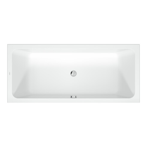 Duravit Baignoire rectangulaire D-Code 180x80x45 cm, vidage au pied, 1 trop-plein, blanc