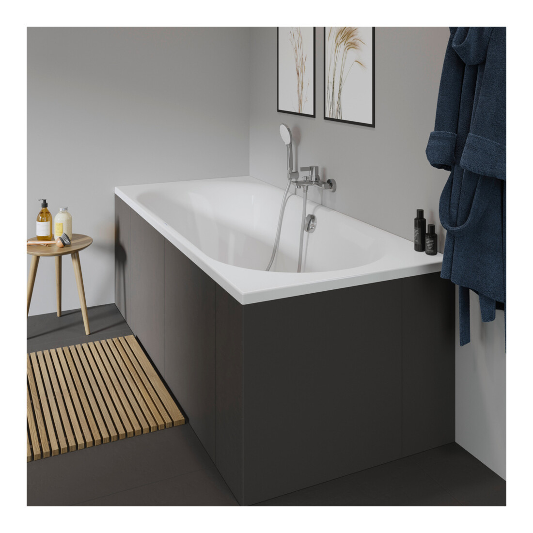 Duravit Baignoire rectangulaire D-Neo 180x80x46,5 cm, version EB, 2 RS, blanc