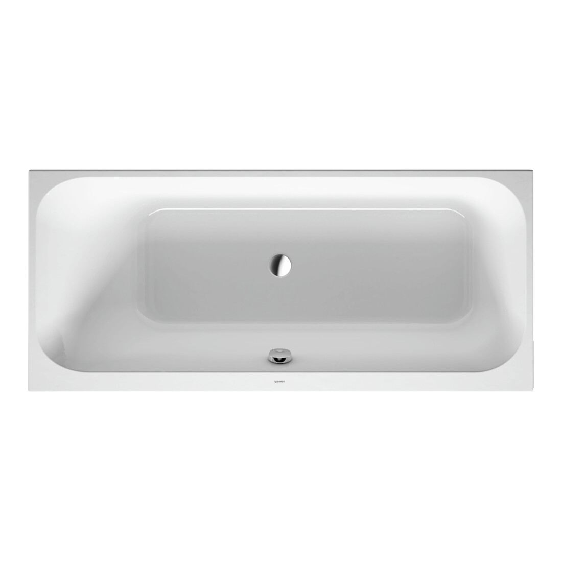 Duravit Baignoire rectangulaire Happy D.2 160x70x46 cm, encastrable, 1 trop-plein gauche, blanc