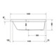 Duravit Baignoire rectangulaire Happy D.2 160x70x46 cm, encastrable, 1 trop-plein gauche, blanc-2