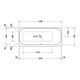 Duravit Baignoire rectangulaire Happy D.2 170x75x46 cm, encastrable, 1 RS droite, blanc