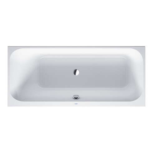 Duravit Baignoire rectangulaire Happy D.2 170x75x46 cm, encastrée, 1 trop-plein gauche, blanc