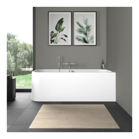 Duravit Baignoire rectangulaire Happy D.2 180x80x46 cm, angle droite, 2 trop-pleins, blanc