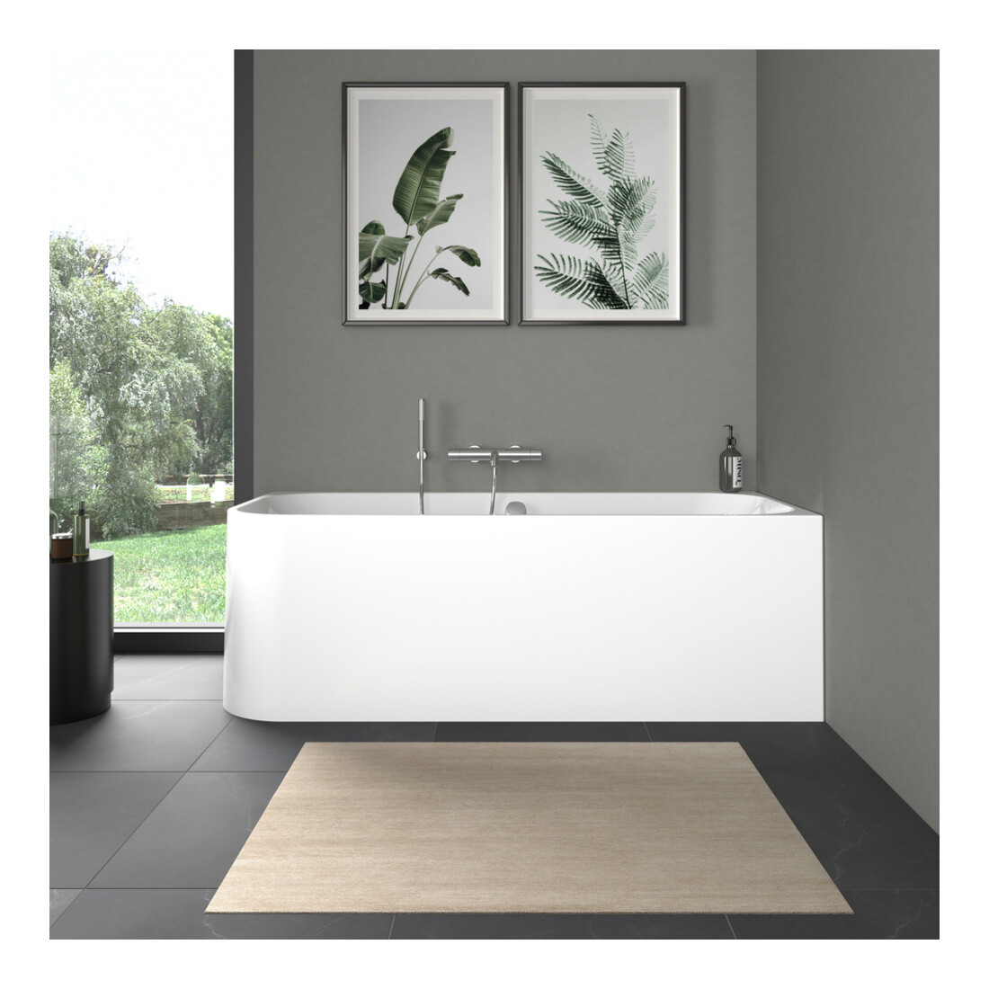 Duravit Baignoire rectangulaire Happy D.2 180x80x46 cm, angle droite, 2 trop-pleins, blanc