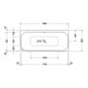 Duravit Baignoire rectangulaire Happy D.2 180x80x46 cm, angle droite, 2 trop-pleins, blanc