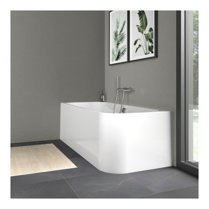 Duravit Baignoire rectangulaire Happy D.2 180x80x46 cm, angle gauche, 2 côtés, blanc