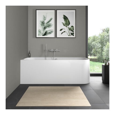 Duravit Baignoire rectangulaire Happy D.2 180x80x46 cm, angle gauche, 2 côtés, blanc