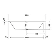 Duravit Baignoire rectangulaire No. 1 180x80x40 cm, version EB, 2 RS, blanc-4