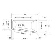 Duravit Baignoire trapèze No. 1 150x80x46 cm, version EB, 1 RS droite, blanc-4