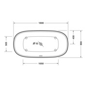 Duravit Baignoire Zencha 180x90x45,5 cm, 2 RS, libre, blanc mat-5