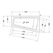 Duravit Bain à remous Paiova 170x100 cm, Combi E, EB-Vers, 1 RS R, blanc-3