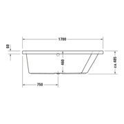 Duravit Bain à remous Paiova 170x100 cm, Combi E, EB-Vers, 1 RS R, blanc-4