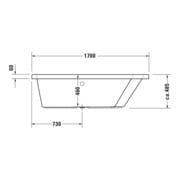 Duravit Bain à remous Paiova 170x130 cm, Combi P, EB-Vers, 1 RS R, blanc-3