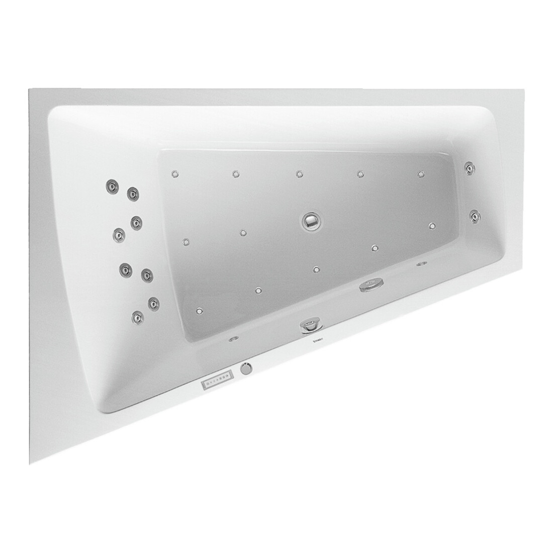 Duravit Bain à remous Paiova 180x140 cm, Combi E, EB-Vers, 1 RS L, blanc
