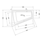 Duravit Bain à remous Paiova 180x140 cm, Combi E, EB-Vers, 1 RS L, blanc-3