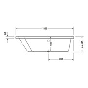 Duravit Bain à remous Paiova 180x140 cm, Combi E, EB-Vers, 1 RS L, blanc-4
