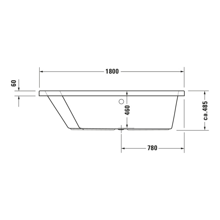 Duravit Bain à remous Paiova 180x140 cm, Combi E, EB-Vers, 1 RS L, blanc