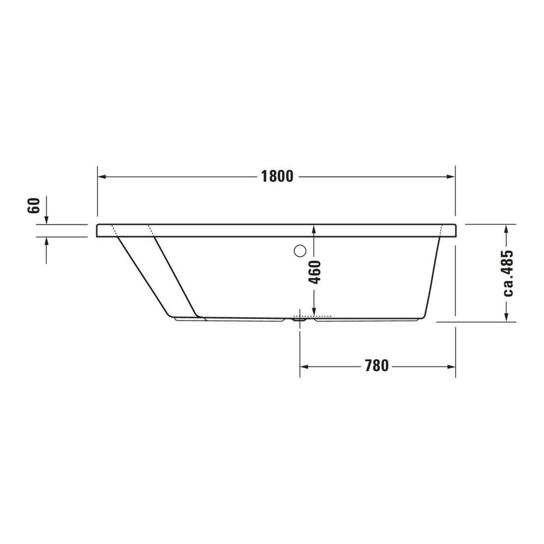 Duravit Bain à remous Paiova 180x140 cm, Jet, version EB, 1 RS gauche, blanc