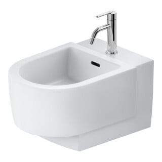 Duravit Balcoon Bidet mural 37x54 cm, avec robinet, sortie horizontale, blanc mat soyeux
