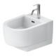Duravit Balcoon Bidet mural 37x54 cm, avec robinet, sortie horizontale, blanc mat soyeux-1
