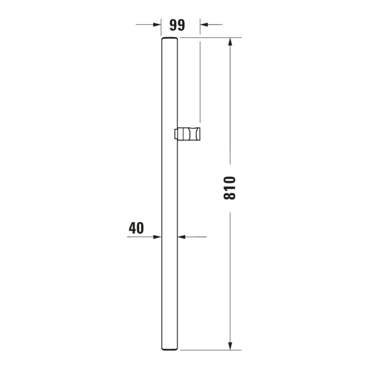Duravit Barre de douche 810 mm, aluminium/plastique/verre, blanche g