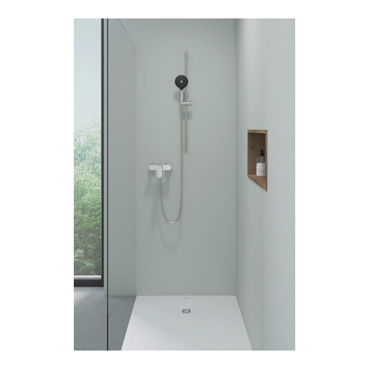 Duravit Barre de douche à MS/plastique, 900 mm, ES brossé