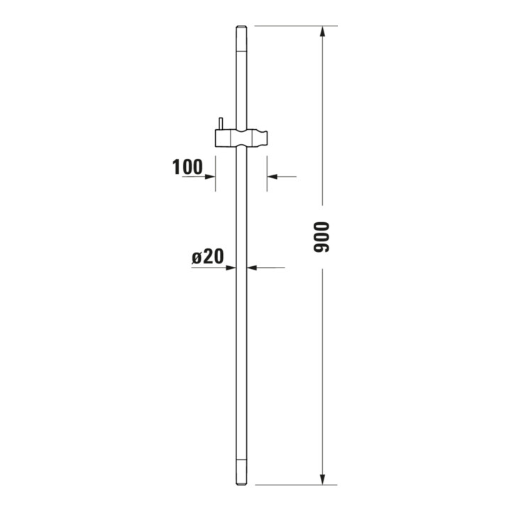 Duravit Barre de douche à MS/plastique, 900 mm, ES brossé