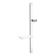 Duravit Barre de douche chrome 800 mm, avec support, alu/plastique/verre, blanc brillant