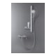 Duravit Barre de douche chrome 800 mm, avec support, alu/plastique/verre, blanc brillant
